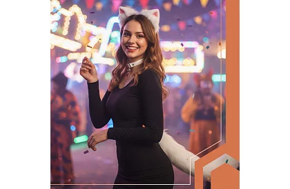 Kostým mačky 3 v 1 - biely