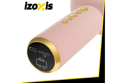 Bluetooth bezdrôtový karaoke mikrofón – ružový