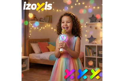 Bluetooth bezdrôtový karaoke mikrofón – biely