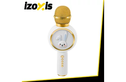 Bluetooth bezdrôtový karaoke mikrofón – biely