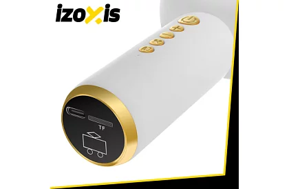 Bluetooth bezdrôtový karaoke mikrofón – biely