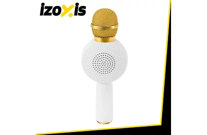 Bluetooth bezdrôtový karaoke mikrofón – biely