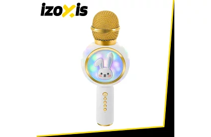 Bluetooth bezdrôtový karaoke mikrofón – biely