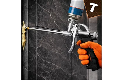 Montážna kovová pištoľ na penu s nastaviteľným prietokom