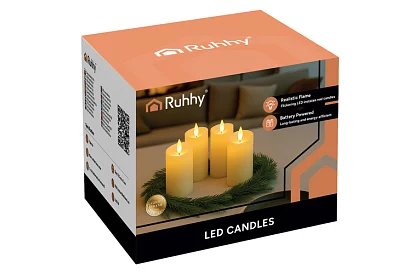 LED sviečky sada s efektom plameňa 12,5 cm – 4 kusy