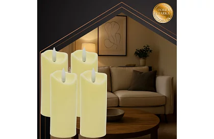 LED sviečky sada s efektom plameňa 12,5 cm – 4 kusy