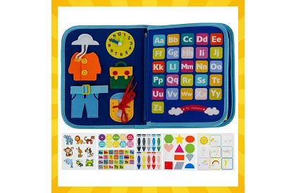 Vzdelávacia senzorická kniha Montessori - modrá