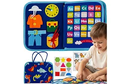 Vzdelávacia senzorická kniha Montessori - modrá