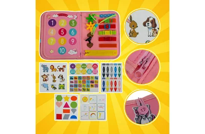 Vzdelávacia senzorická kniha Montessori - ružová