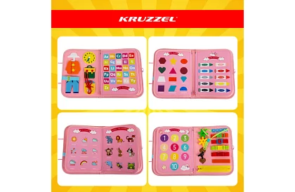 Vzdelávacia senzorická kniha Montessori - ružová