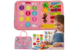 Vzdelávacia senzorická kniha Montessori - ružová