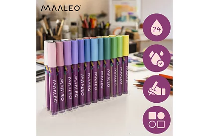 Akrylové dekoratívne fixy – sada 24 farieb