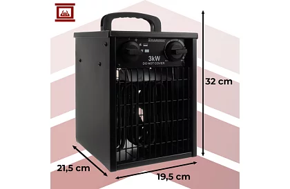 Elektrické vykurovanie s ventilátorom 3000 W