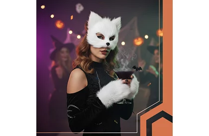 Karnevalový kostým mačky 4 v 1 – biela