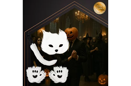 Karnevalový kostým mačky 4 v 1 – biela