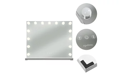 Kosmetické zrkadlo s LED osvetlením 58 × 46 cm