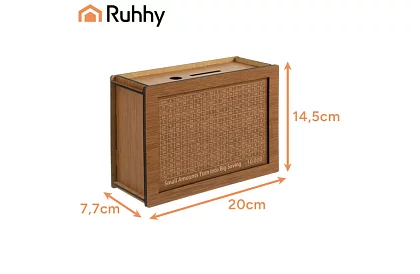 Drevená motivačná pokladnička + 5 kariet