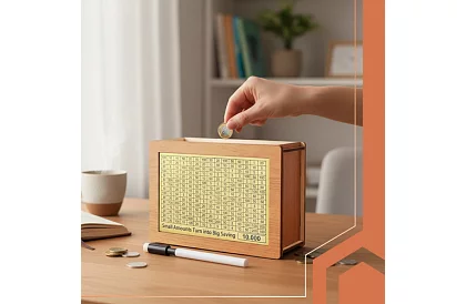 Drevená motivačná pokladnička + 5 kariet