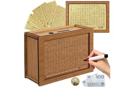 Drevená motivačná pokladnička + 5 kariet