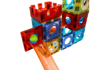 Vzdelávacia magnetická 3D stavebnica – guľôčková dráha 96 dielov