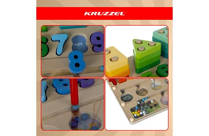 Vzdelávací triedič tvarov a čísel Montessori 3v1