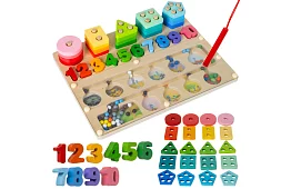 Vzdelávací triedič tvarov a čísel Montessori 3v1