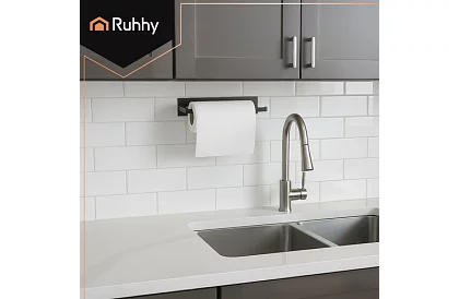 Nástenný držiak na papierové utierky 25 cm – čierny