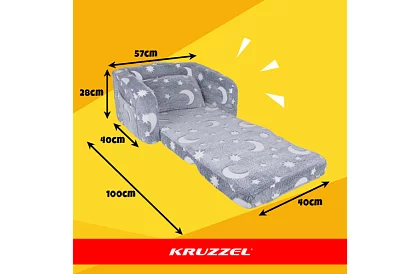 Detská rozkladacia sedačka - plyšové svietiace kreslo