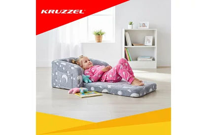 Detská rozkladacia sedačka - plyšové svietiace kreslo