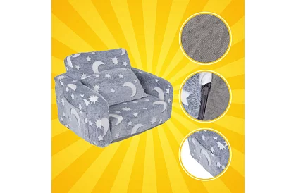 Detská rozkladacia sedačka - plyšové svietiace kreslo