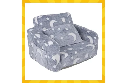 Detská rozkladacia sedačka - plyšové svietiace kreslo