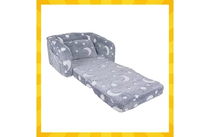 Detská rozkladacia sedačka - plyšové svietiace kreslo