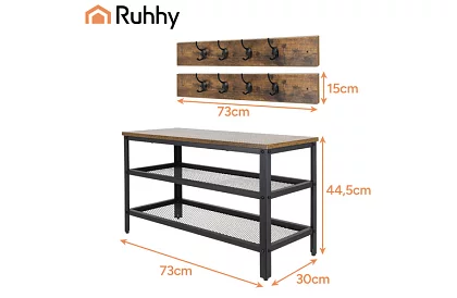 Předsieňová stena - botník + 2 police s vešiakmi