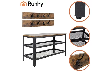 Předsieňová stena - botník + 2 police s vešiakmi