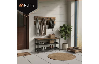 Předsieňová stena - botník + 2 police s vešiakmi