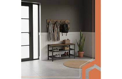 Předsieňová stena - botník + 2 police s vešiakmi