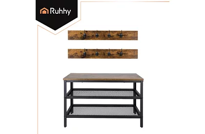 Předsieňová stena - botník + 2 police s vešiakmi