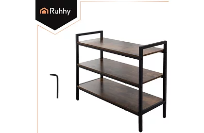 Botník s drevenými policami 58,5 × 79 × 30 cm