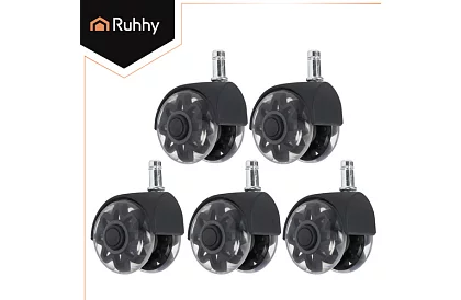 Náhradné gumové kolieska pre kancelárske stoličky – 5 ks čierna