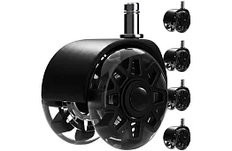 Náhradné gumové kolieska pre kancelárske stoličky – 5 ks čierna