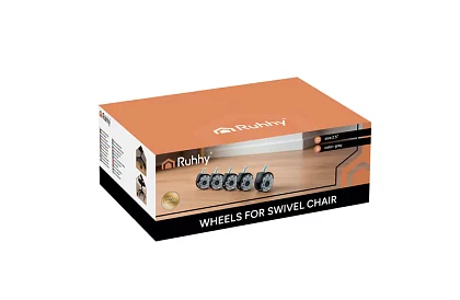 Náhradné gumové kolieska pre kancelárske stoličky – 5 ks šedá