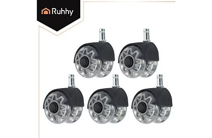 Náhradné gumové kolieska pre kancelárske stoličky – 5 ks šedá