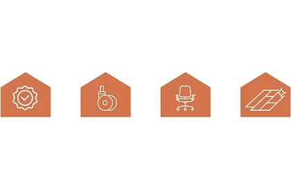 Náhradné gumové kolieska pre kancelárske stoličky – 5 ks šedá