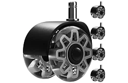 Náhradné gumové kolieska pre kancelárske stoličky – 5 ks šedá