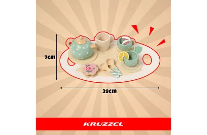 Drevená čajová súprava – zelená