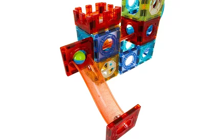 Vzdelávacia magnetická 3D stavebnica – guľôčková dráha 110 dielov