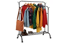 Dvojitý vešiak na oblečenie na kolieskach