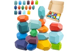 Drevené kocky – sada 16 kusov odolných kociek pre deti