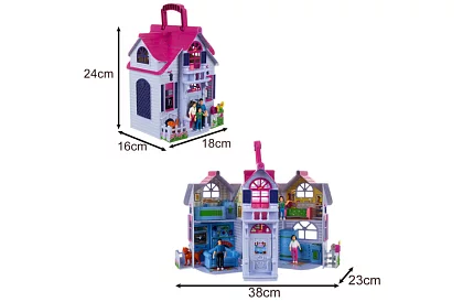 Skladací domček pre bábiky s nábytkom