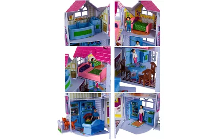 Skladací domček pre bábiky s nábytkom